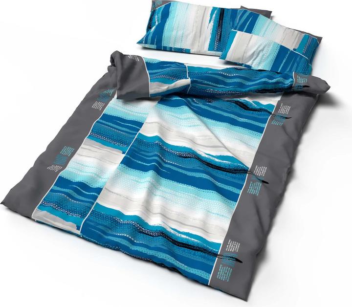 Image du produit Lotus Bettwaren Parure de lit Bambus Cap Azur turquoise (Housse de couette, 135 x 170 cm)