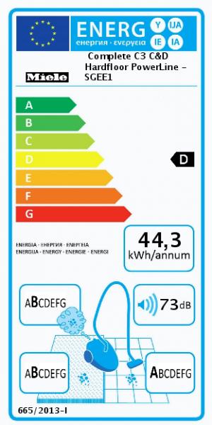 Energie-Label Miele Complete C3 Parquet Plus PowerLine