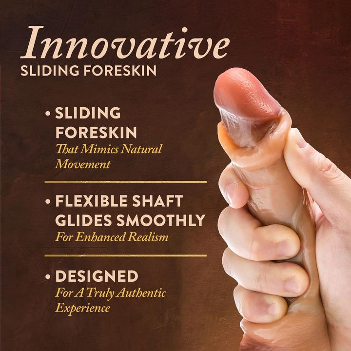 Immagine prodotto Blush Dildo prepuzio scorrevole Renaissance Davinci con palline strizzabili Tan Flesh 20,3 cm