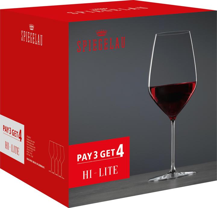 Image du produit Spiegelau Bordeauxkelch Hi-Lite 65cl, 4er-Pack (650 cl, 4 Verres)