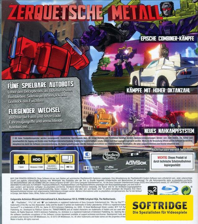 Produktbild Activision Transformers Devastation (PS3, DE)