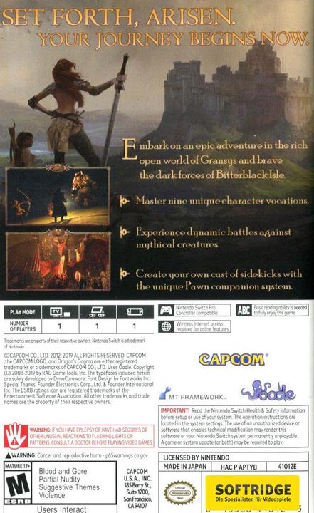 Actual product image Capcom Dragon's Dogma: Dark Arisen -US- (Switch, Switch Lite, Switch OLED, EN)