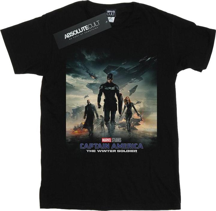 Actual product image Marvel Mens Captain America The Winter Soldier Poster T-Shirt (L)