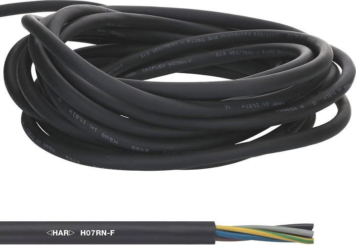 Actual product image Lapp 10 metres 1600118 H07RN-F 3x2.5 mm² flexible rubber cable with protective conductor I UV-resistant (10 m)