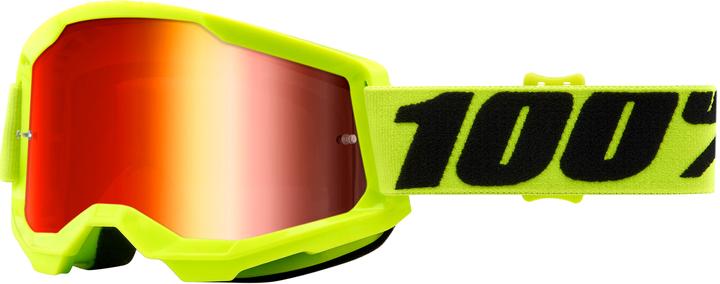 Image du produit 100% Strata 2 Goggle Fluo/Yellow - Mirror Red (Jaune, Jaune fluo, Miroir Rouge)