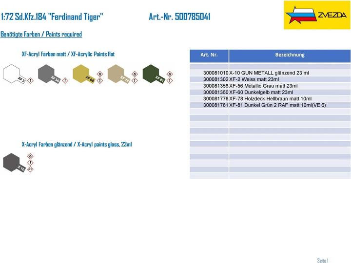 Produktbild 1:72 Sd.Kfz.184 "Ferdinand Tiger"