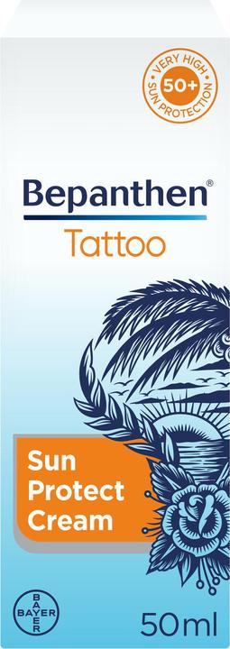 Bepanthen Tattoo Sonnenschutzcreme für tätowierte Haut Spf 50 Uva/Uvb 50 Ml (Sonnencreme, SPF 50, 50 ml)