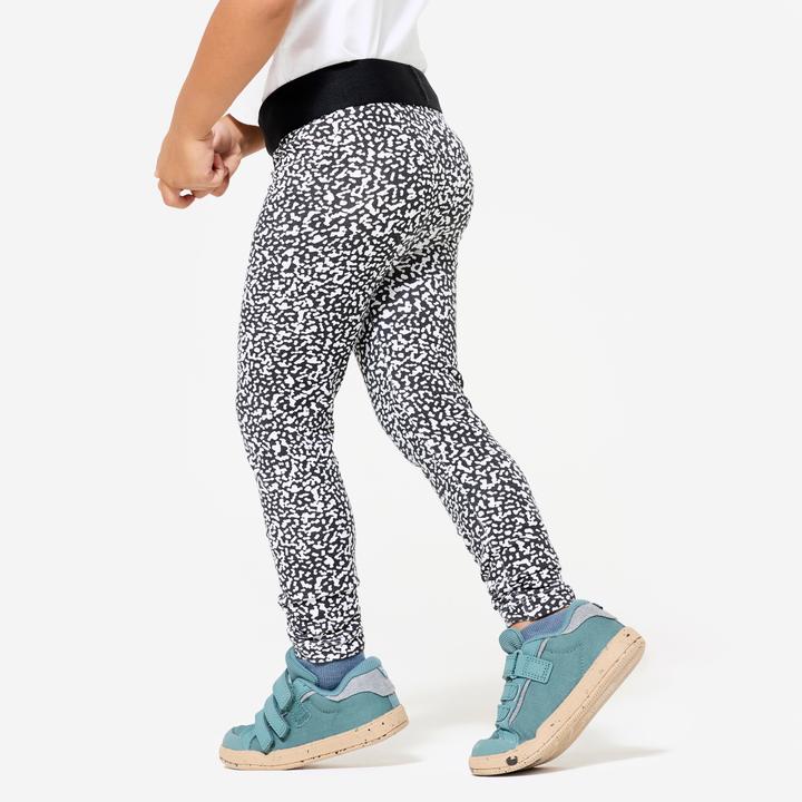 Produktbild Domyos Leggings Sporthose Baumwolle Babys/Kleinkinder - Print schwarz/weiss (2)
