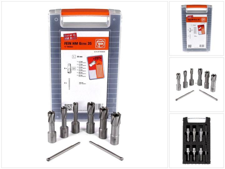 Actual product image Fein Core drill set 63127714020 1 S (12 mm, 16 mm, 18 mm, 20 mm, 22 mm, 14 mm)