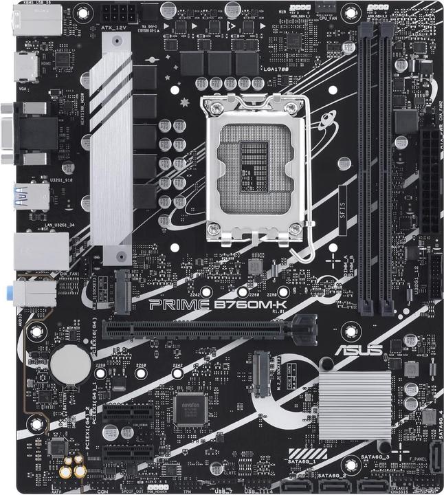 Actual product image ASUS PRIME B760M-K (LGA 1700, Intel B760, mATX)
