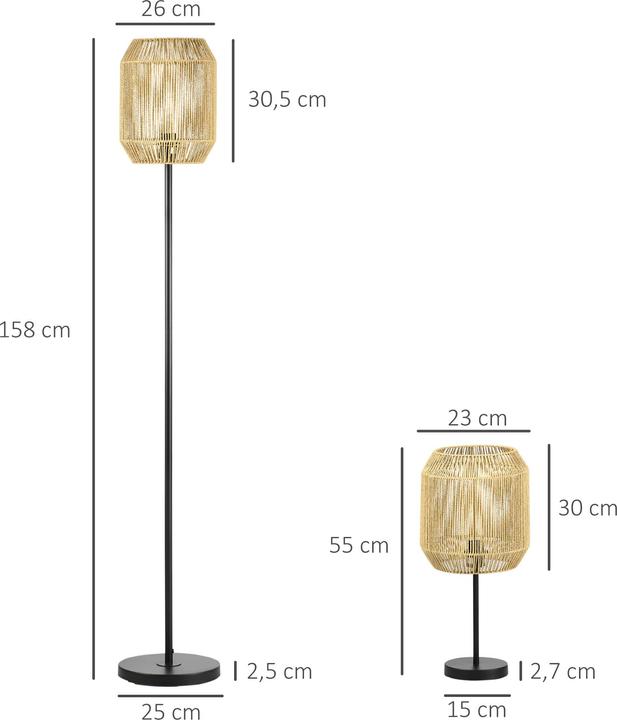 Immagine prodotto Homcom Set di lampade da terra con attacco E27 (E27)