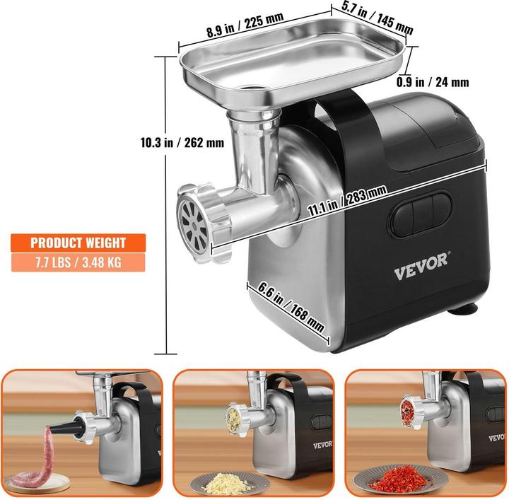 Immagine prodotto Ich-zapfe Tritacarne, macchina per la carne 550W, elettrica