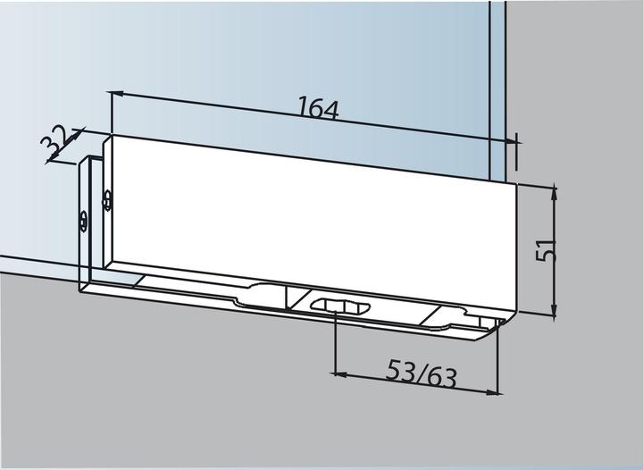 Actual product image Dormakaba Bottom corner fitting PT 10 for all-glass systems Universal (1 pcs.)