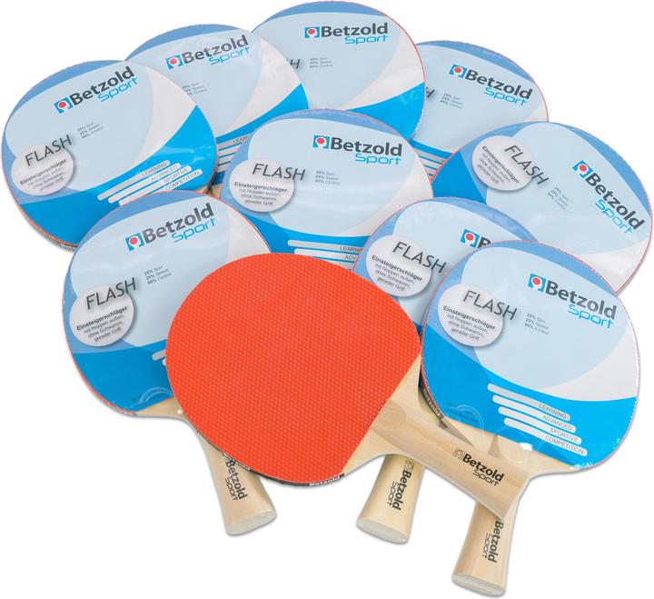 Betzold Sport Tischtennisschläger Flash, 10er Set