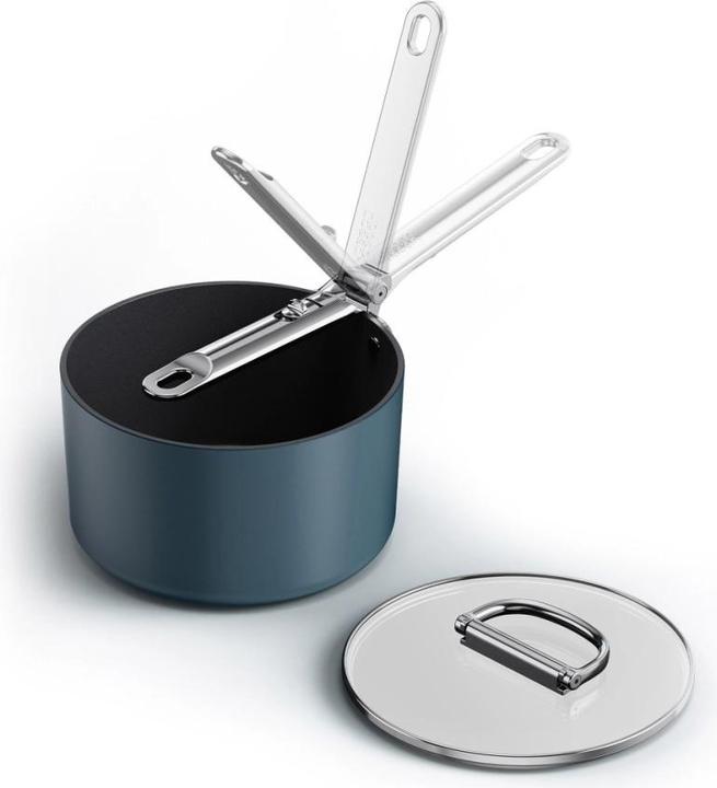 Produktbild Joseph Joseph Space Stielkasserolle einklappbarer Griff mit Deckel D19cm (19 cm, Stielkasserolle, Aluminium)