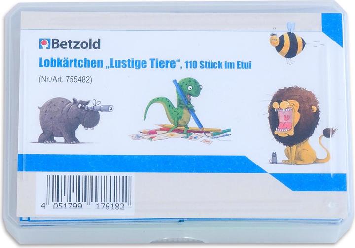 Produktbild Betzold Motivationskarten Lustige Tiere, 110 Stück im Etui
