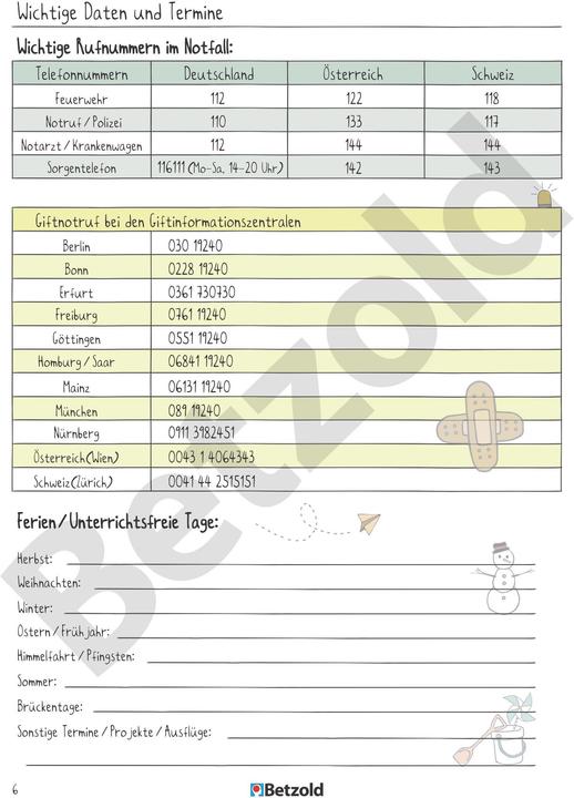 Immagine prodotto Betzold Registro degli alunni (A5, Tedesco)