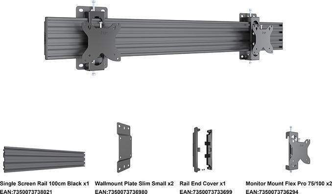 Actual product image Multibrackets Wall bracket Side by Side, 27"-32 ",VESA 75x75- (Wall, 75", 20 kg)