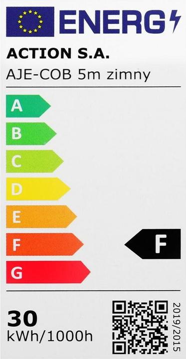 Energie-Label Activejet AJE-COB zim LED Strip Universalstreifenleuchte Indoor (Kaltweiss, 500 cm, Indoor)