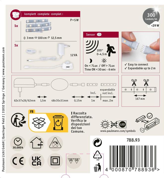 Actual product image Paulmann MaxLED (Warm white, 100 cm, Indoor)