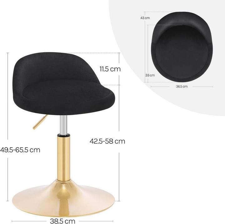 Image du produit Woltu Tabouret de maquillage réglable en hauteur