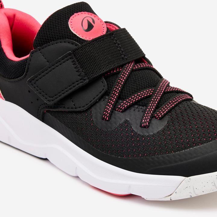 Immagine prodotto Decathlon Scarpe da ginnastica per bambini con lacci elastici e velcro - Playful Fast nero/rosa (31)