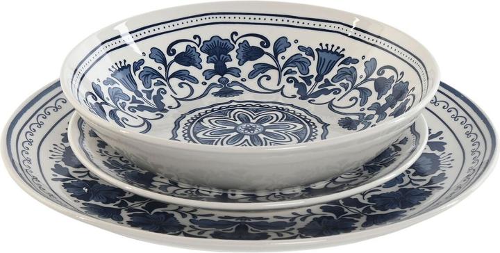 Esprit Geschirr Home Blau Weiss Porzellan Araber 27 x 27 x 2 cm 18 Stücke