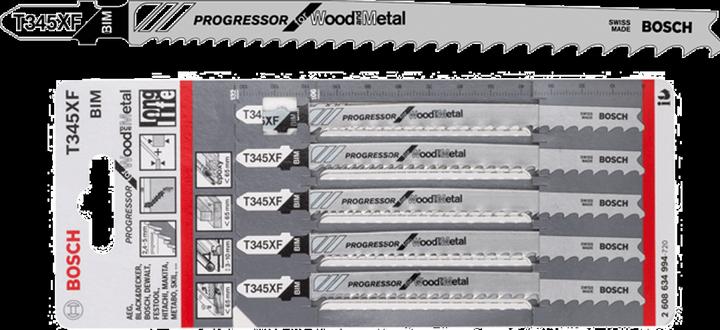 Actual product image Bosch Professional Zubehör PRO Multi Material thick and thin T345XF Stichsägeblatt, 132 mm, 5-tlg.