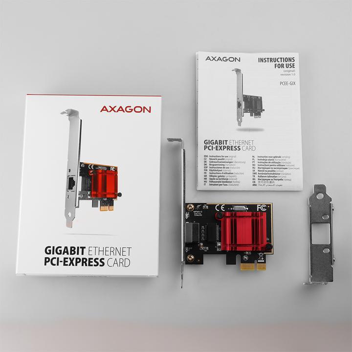Actual product image Axagon PCEE-GIX network card Internal Ethernet (Mini PCI Express)