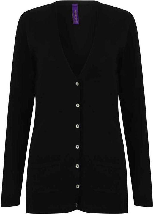 Actual product image Henbury Womens/Ladies Cotton Acrylic V Neck Cardigan (40 D)