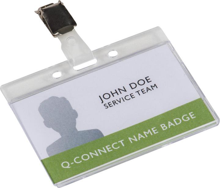 Actual product image Q-Connect Hard box for company ID cards with clip