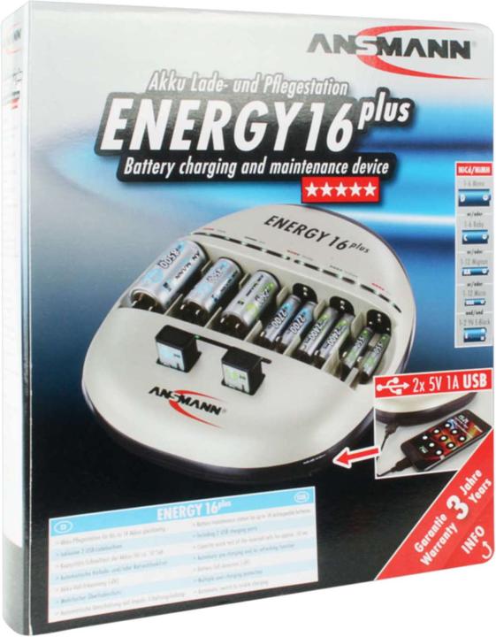 Actual product image Ansmann Energy 16 Plus (1 pcs., C, D, AA, AAA, 9V Block, Chargers without battery)