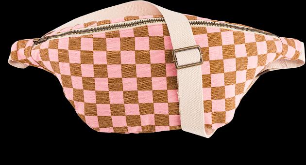 Actual product image Rose in April Bauchtasche Schachbrettmuster Karamell-Erdbeere