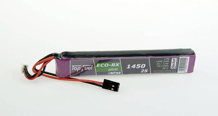 Actual product image Hacker RC Battery TopFuel LiPo 20C ECO-X 1450mAh 2S slim RX MTAG (7.40 V, 1450 mAh)