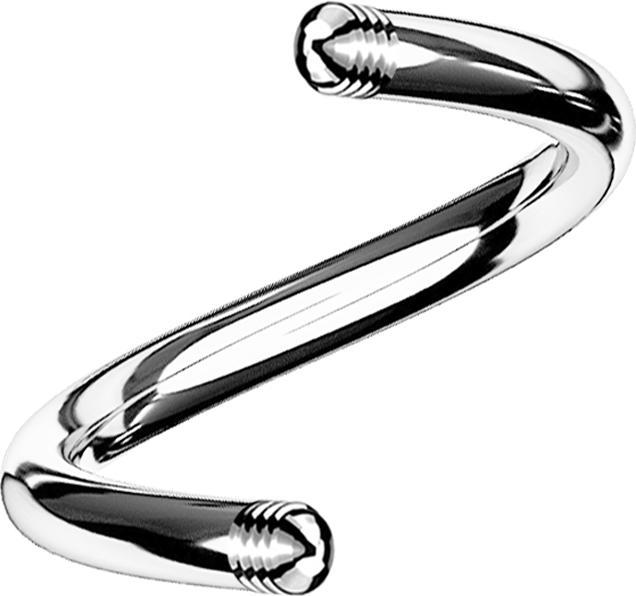 Immagine prodotto Star Piercing Asta a spirale in argento (Acciaio chirurgico 316L)