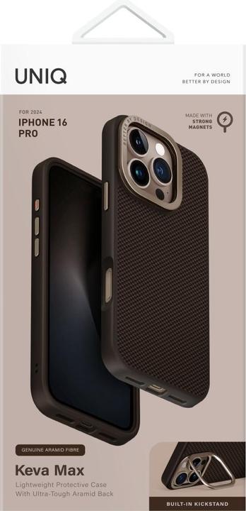 Produktbild Uniq Keva Max Magclick Charging Camera Stand Case for iPhone 16 Pro - Brown (Apple iPhone 16 Pro)