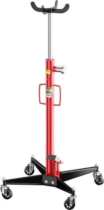 Actual product image Wiltec Transmission jack mobile hydraulic 500kg 110-195cm rollers pick-up claw truck