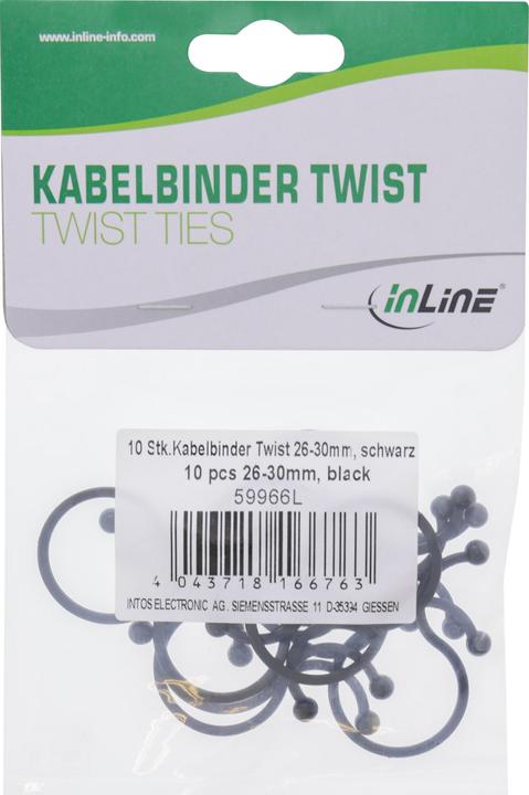 Produktbild InLine Kabelbinder Twist (Kunststoffkabelbinder, 30 mm, 10 Stk.)