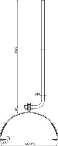 Actual product image Dehn 123 109 Air-termination system NIRO