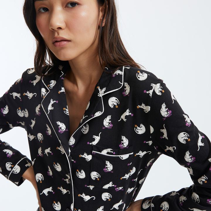 Produktbild So'home Pyjama mit Katzenmotiven (46)