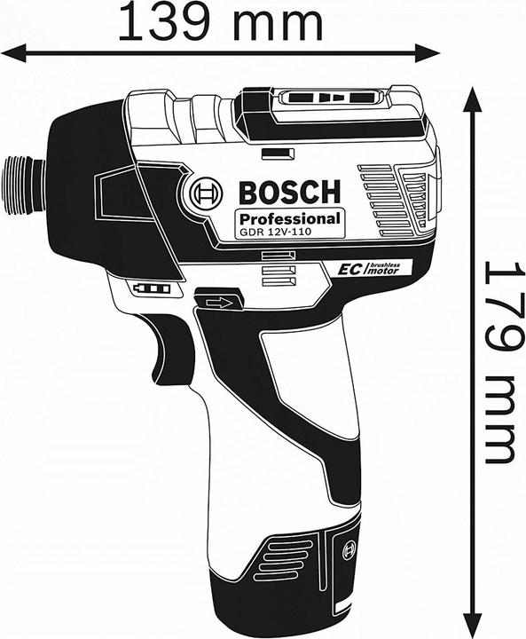 Actual product image Bosch Professional GDR 12V-110 Professional (Rechargeable battery operated)