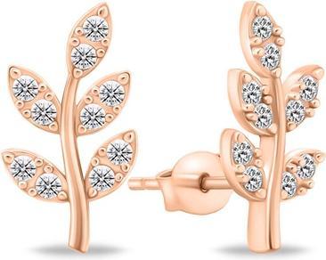 Actual product image Brilio Silver - Decent long rose gold earrings with zircons EA857R