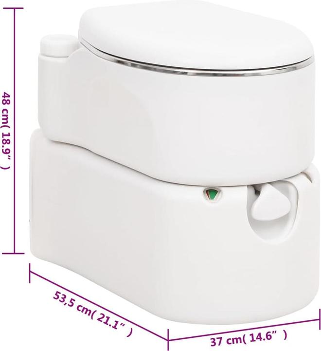 Produktbild VidaXL Camping-Einbautoilette Weiss 24+17 L HDPE & Stahl