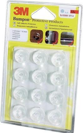 Actual product image 3M Bumpon elastic buffers, transparent, round, diam. 22.3 mm height: 10.1 mm, self-adhesive, absorbing (Stop dampers, 12 Piece)