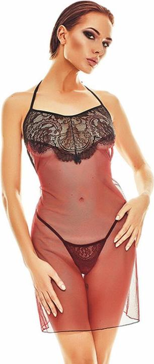 Image du produit Anais Robe lingerie rouge et noire Fantasme - - L/XL - Rouge (XL)