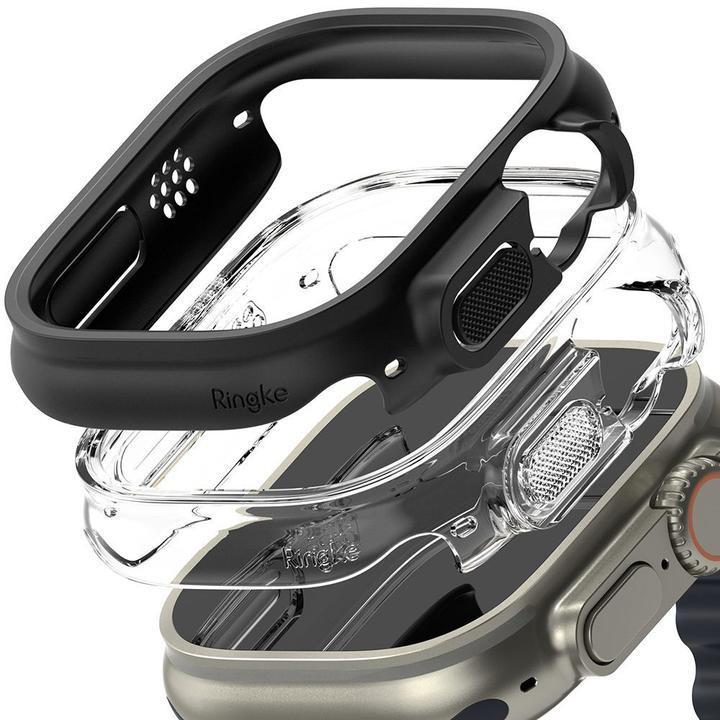 Image du produit Ringke Cadre d'écran Apple Smart Watch, transparent et noir, 49 mm, 2 pcs.