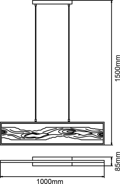 Image du produit Brilliant Chaumont LED Suspension 100cm noir/bois (2300 lm)