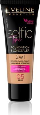 Eveline Selfie Time Foundation & Concealer Cryo-Moisturizing Deck And Concealer 05 Beige 30Ml (05 Beige)
