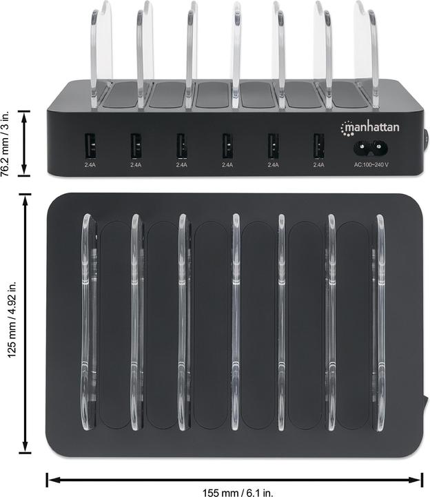 Produktbild Manhattan 6-Port USB Charging Station (50 W)