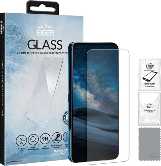 Actual product image Eiger Mountain Glass Clear (1 Piece, Nokia 8.3 5G)